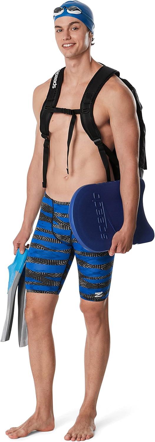 imageSpeedo Mens Swimsuit Jammer Endurance Printed Team ColorsContort Speedo Blue