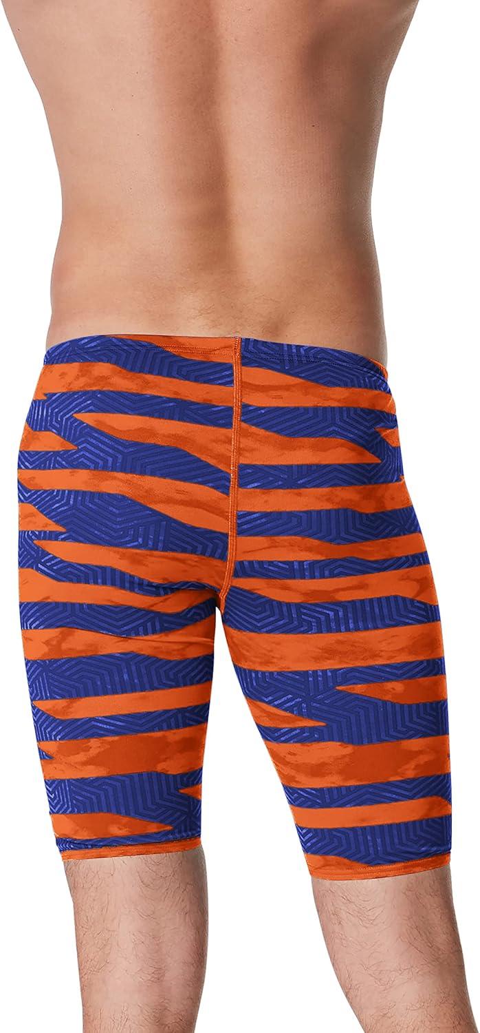 imageSpeedo Mens Swimsuit Jammer Endurance Printed Team ColorsContort Speedo NavyOrange