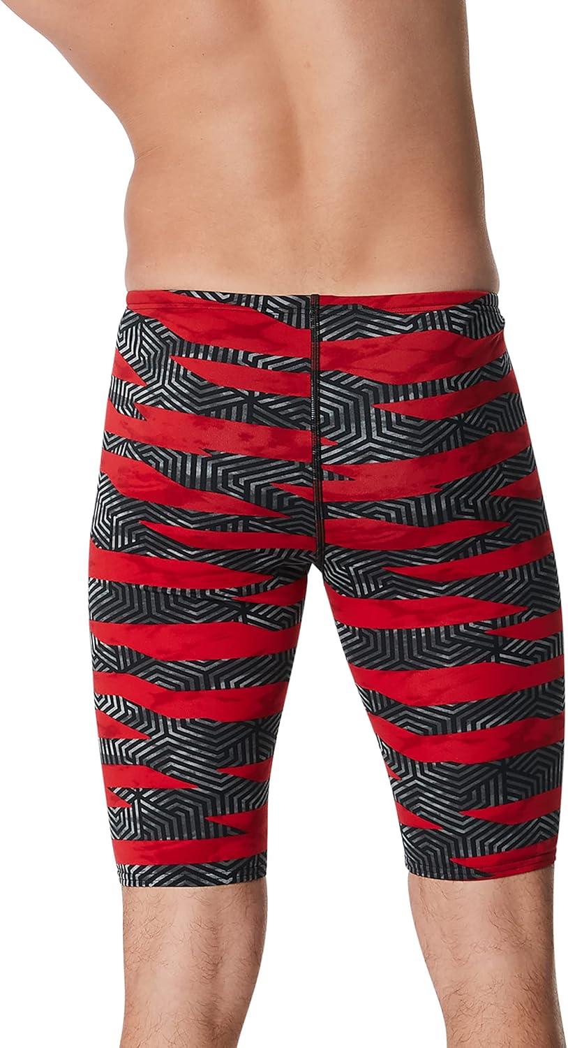 imageSpeedo Mens Swimsuit Jammer Endurance Printed Team ColorsContort Speedo Red