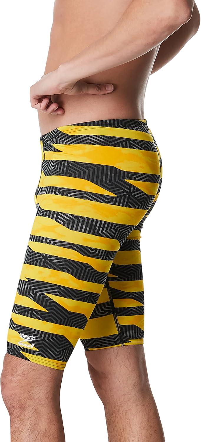 imageSpeedo Mens Swimsuit Jammer Endurance Printed Team ColorsContort Speedo Yellow