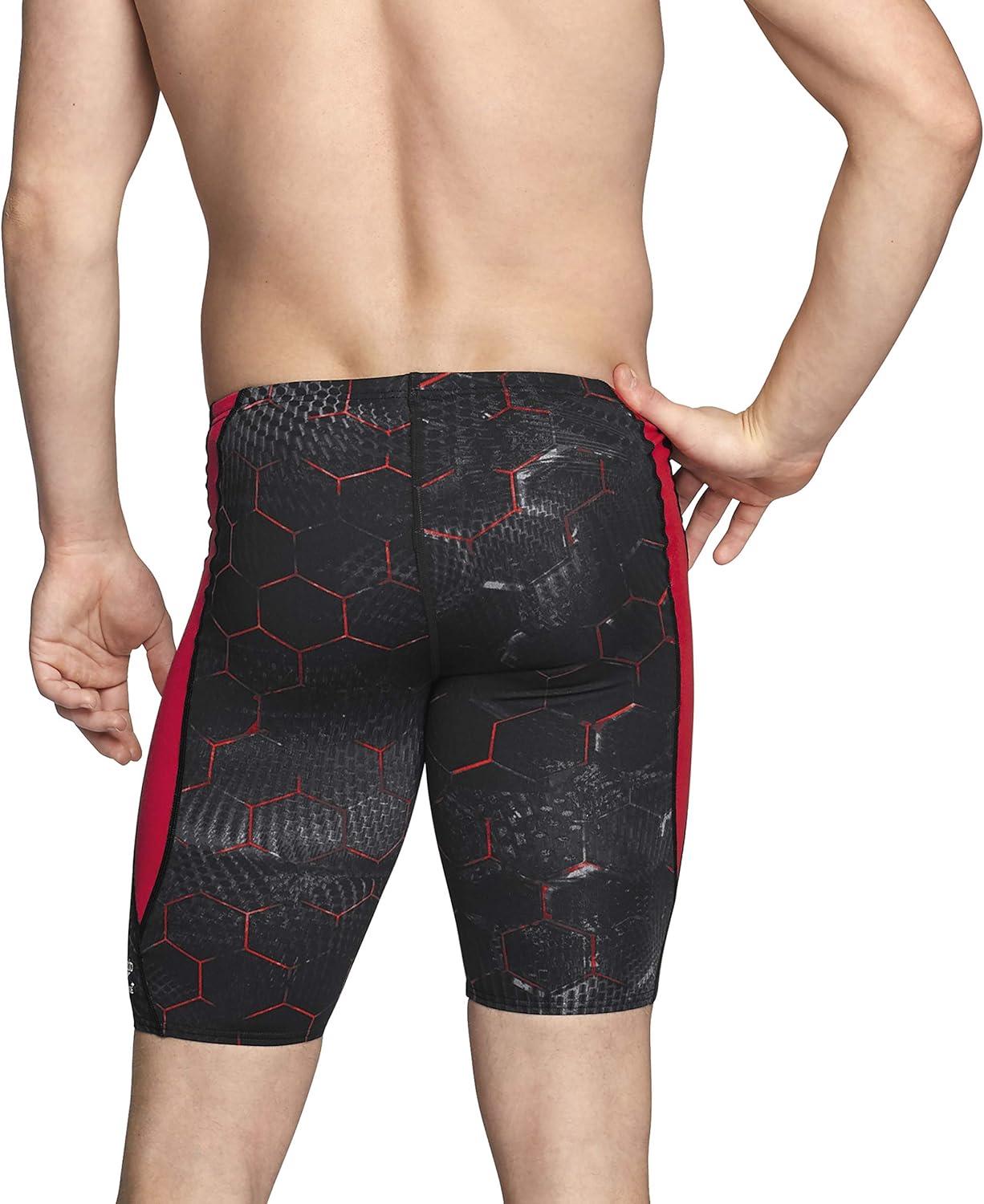 imageSpeedo Mens Swimsuit Jammer Endurance Printed Team ColorsEmerging Speedo Red