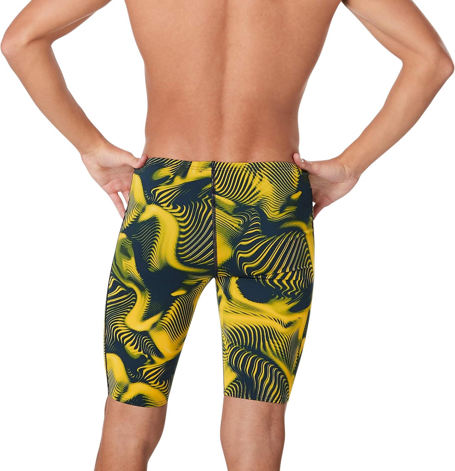 imageSpeedo Mens Swimsuit Jammer Endurance Printed Team ColorsFusion NavyGold