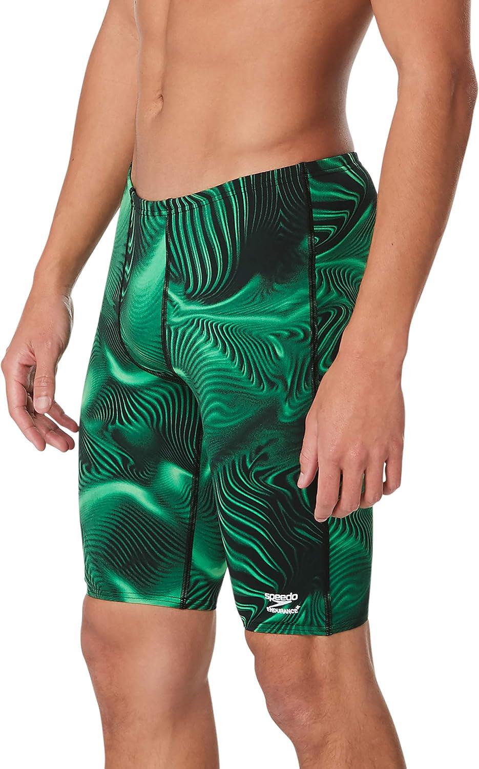 imageSpeedo Mens Swimsuit Jammer Endurance Printed Team ColorsFusion Speedo Green