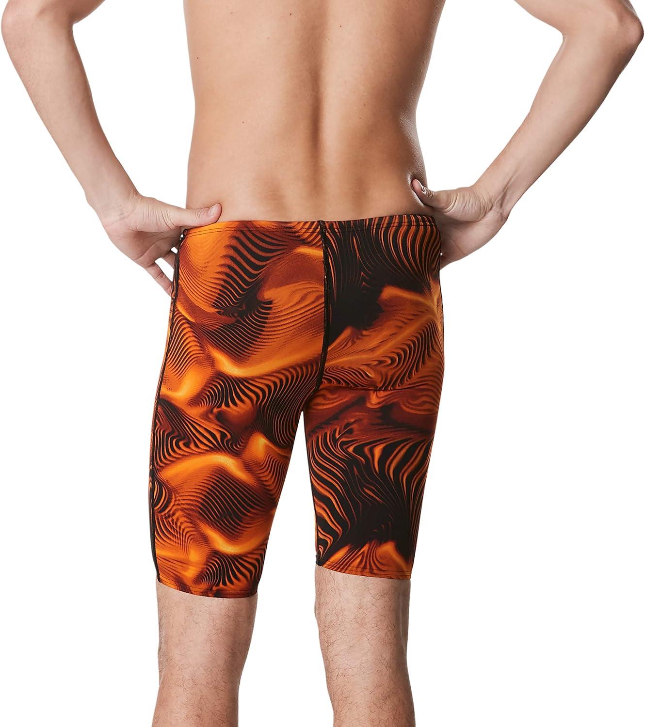 imageSpeedo Mens Swimsuit Jammer Endurance Printed Team ColorsFusion Speedo Orange