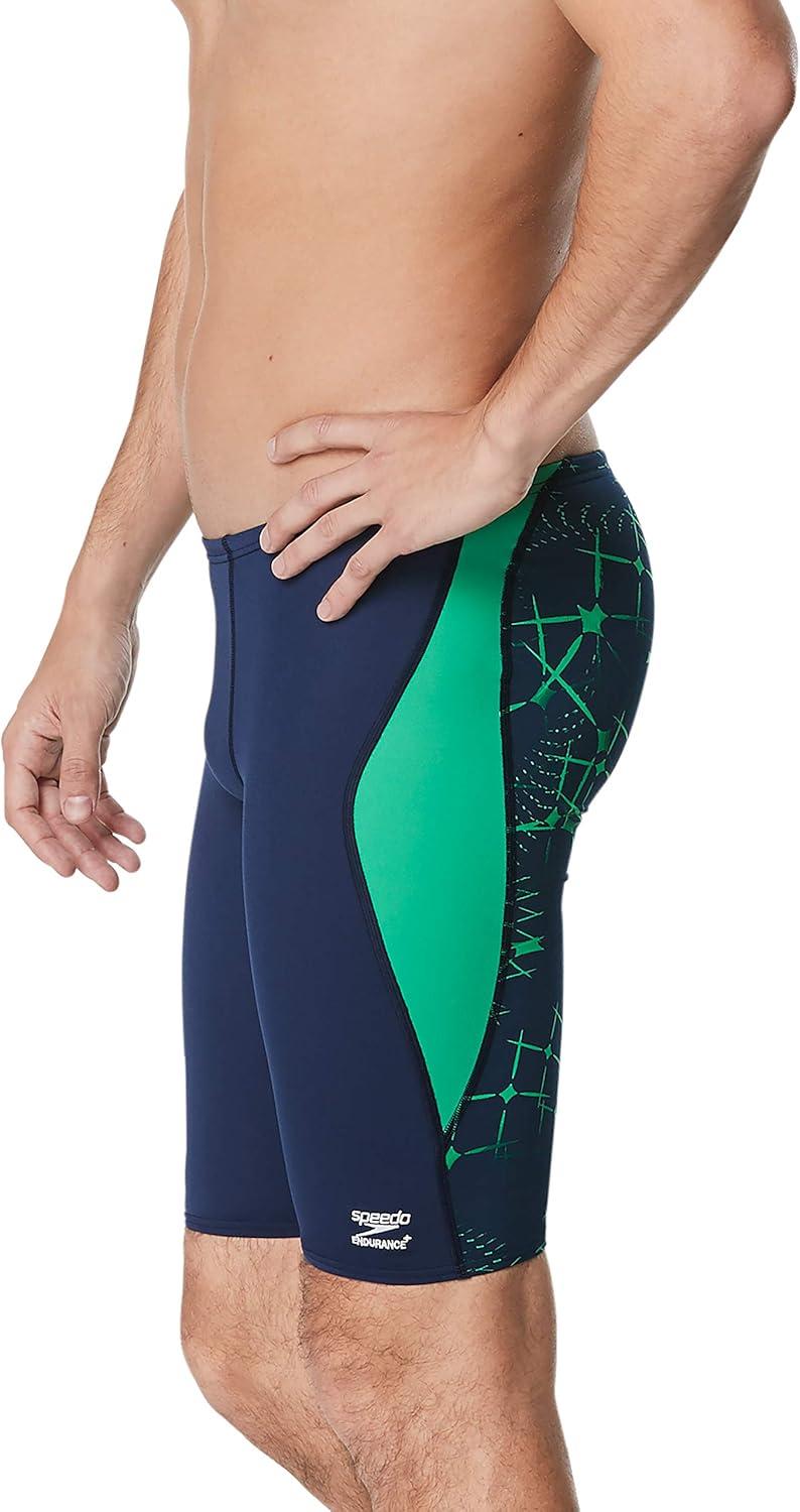 imageSpeedo Mens Swimsuit Jammer Endurance Printed Team ColorsGalactic BlueGreen