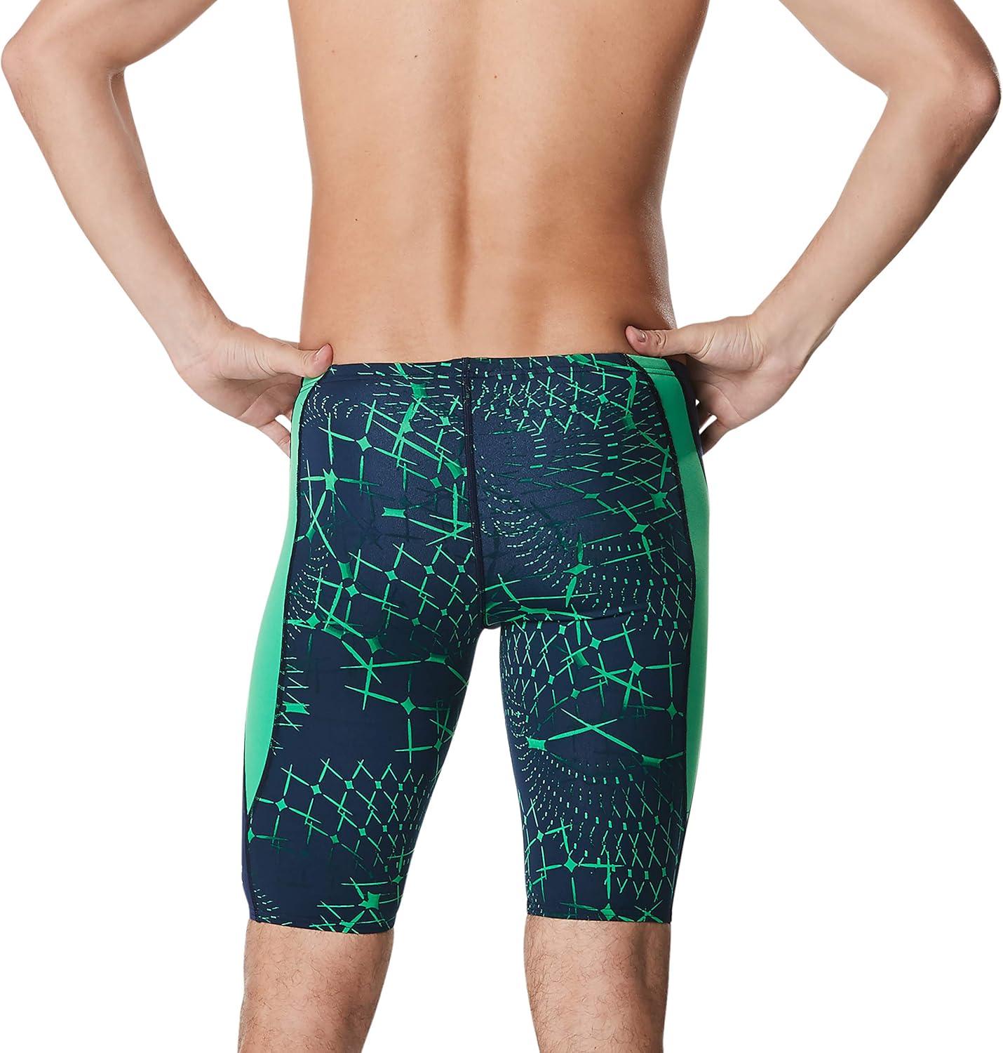 imageSpeedo Mens Swimsuit Jammer Endurance Printed Team ColorsGalactic BlueGreen
