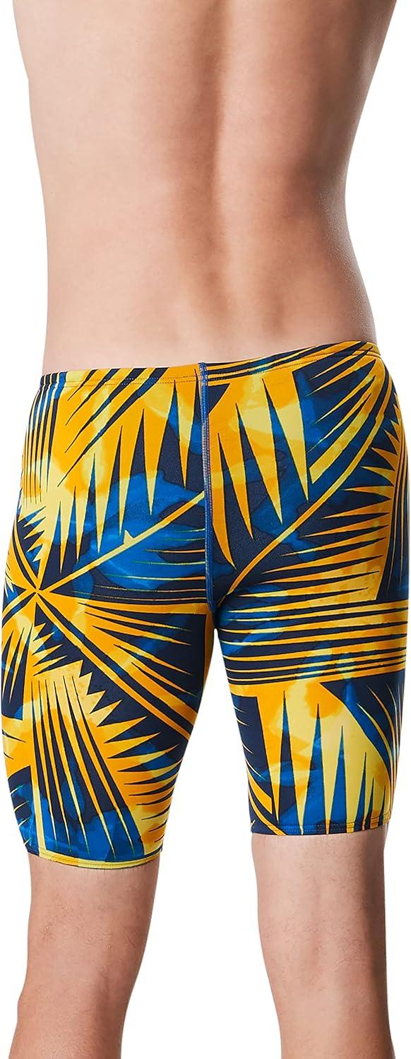 imageSpeedo Mens Swimsuit Jammer Endurance Printed Team ColorsReflected BlueGold