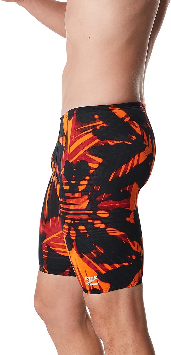 imageSpeedo Mens Swimsuit Jammer Endurance Printed Team ColorsReflected Speedo Orange
