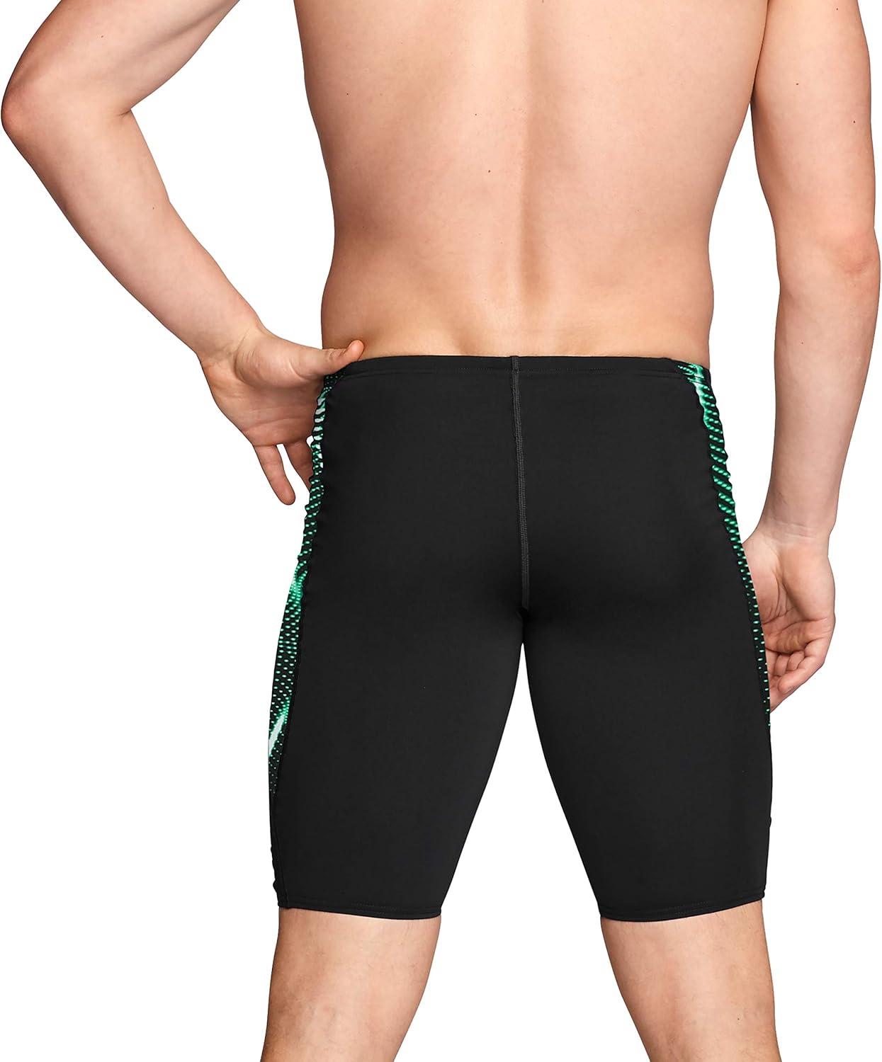 imageSpeedo Mens Swimsuit Jammer Endurance Printed Team ColorsSolar Speedo Green