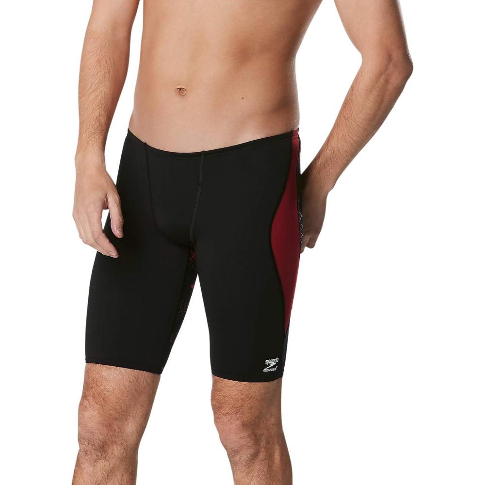 imageSpeedo Mens Swimsuit Jammer Endurance Printed Team ColorsGalactic Speedo Maroon