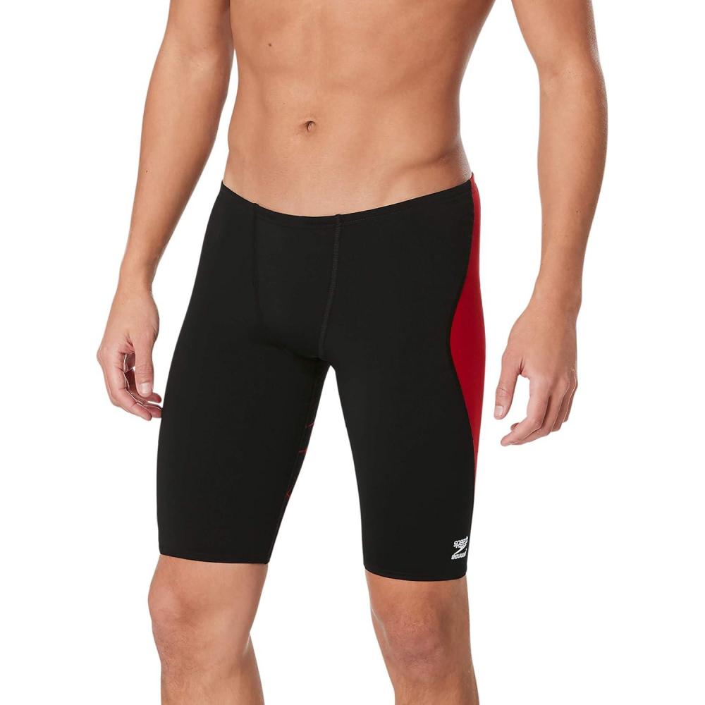 imageSpeedo Mens Swimsuit Jammer Endurance Printed Team ColorsGalactic Speedo Red