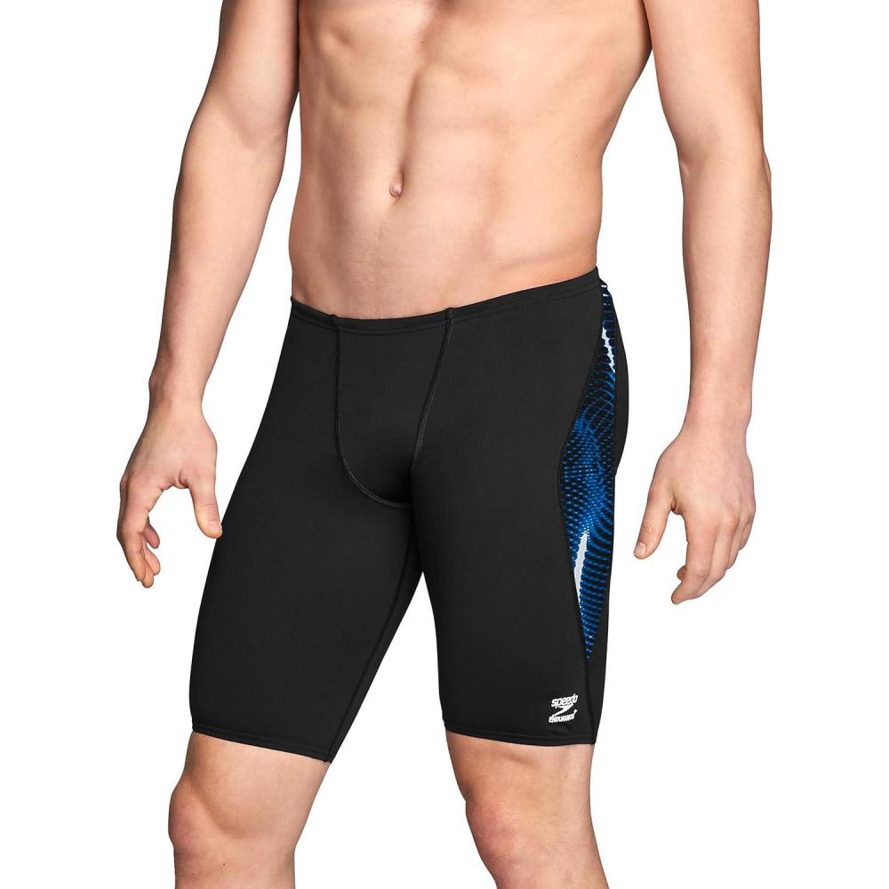 imageSpeedo Mens Swimsuit Jammer Endurance Printed Team ColorsSolar Speedo Blue