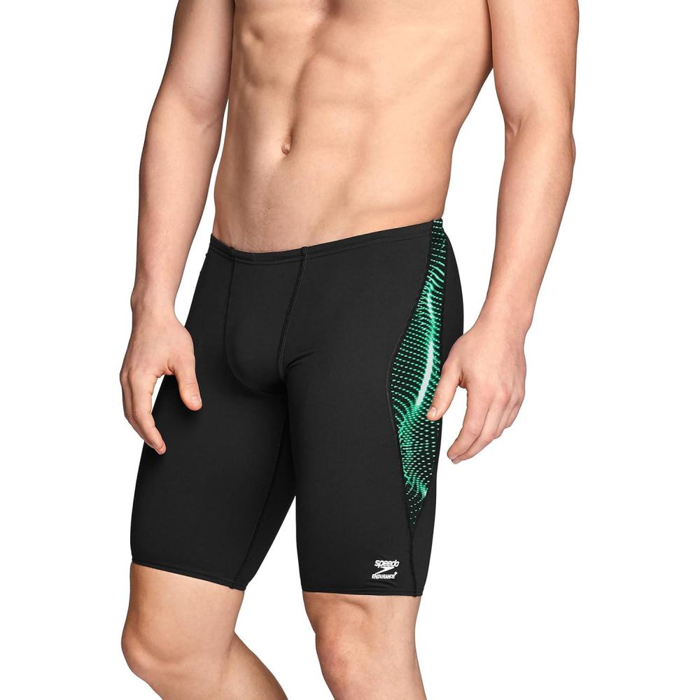 imageSpeedo Mens Swimsuit Jammer Endurance Printed Team ColorsSolar Speedo Green