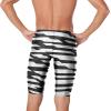 imageSpeedo Mens Swimsuit Jammer Endurance Printed Team ColorsContort Speedo BlackWhite