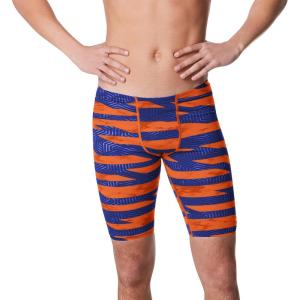 imageSpeedo Mens Swimsuit Jammer Endurance Printed Team ColorsContort Speedo NavyOrange