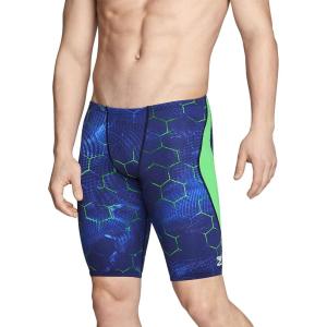imageSpeedo Mens Swimsuit Jammer Endurance Printed Team ColorsEmerging BlueGreen