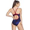 imageSpeedo Womens Swimsuit One Piece Endurance Flyback Printed Adult Team ColorsEmerging RedWhiteBlue