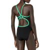imageSpeedo Womens Swimsuit One Piece Endurance Flyback Solid Adult Team ColorsBlackBright Green