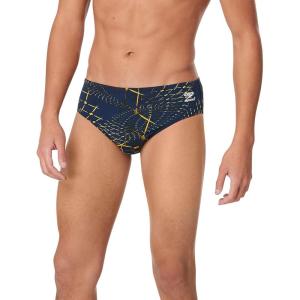 imageSpeedo Mens Caged Out Brief Endurance SwimsuitGalactic NavyGold