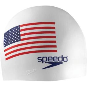 imageSpeedo Swim Cap SiliconeWhite Flag