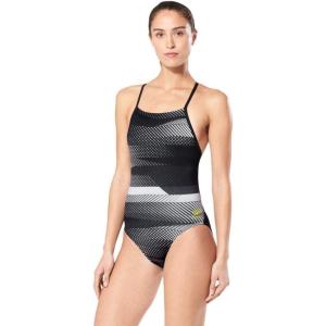 imageSpeedo Womens Swimsuit One Piece ProLT Cross Back Printed Adult Team ColorsThe Fast Way BlackWhite