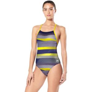 imageSpeedo Womens Swimsuit One Piece ProLT Cross Back Printed Adult Team ColorsThe Fast Way NavyGold