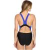 imageSpeedo Womens Swimsuit One Piece Creora Highclo Quantum Splice High Cut SolidBlackBlue