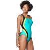 imageSpeedo Womens Swimsuit One Piece Creora Highclo Quantum Splice High Cut SolidFusion Ceramic