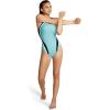 imageSpeedo Womens Swimsuit One Piece Creora Highclo Quantum Splice High Cut SolidFusion Porcelain