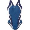 imageSpeedo Womens Swimsuit One Piece Creora Highclo Quantum Splice High Cut SolidHeather Bright Cobalt