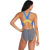 imageSpeedo Womens Swimsuit One Piece Creora Highclo Quantum Splice High Cut SolidHeather Jet Black