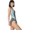 imageSpeedo Womens Swimsuit One Piece Creora Highclo Quantum Splice High Cut SolidHeather Porcelain