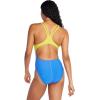 imageSpeedo Womens Swimsuit One Piece Creora Highclo Quantum Splice High Cut SolidJacguard Sevres Blue