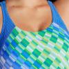 imageSpeedo Womens Swimsuit One Piece Creora Highclo Quantum Splice High Cut SolidOmbre Check Sevres Blue