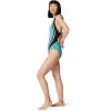 imageSpeedo Womens Swimsuit One Piece Creora Highclo Quantum Splice High Cut SolidRib Porcelain