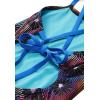 imageSpeedo Womens Swimsuit One Piece Endurance Turnz Tie Back PrintedBlue Lemonade