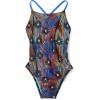 imageSpeedo Womens Swimsuit One Piece Endurance Turnz Tie Back PrintedBlue Lemonade