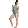 imageSpeedo Womens Swimsuit One Piece Endurance Turnz Tie Back PrintedHigh Neck Aqua