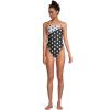 imageSpeedo Womens Swimsuit One Piece Endurance Turnz Tie Back PrintedSpeedo Black Dot