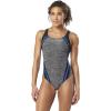 imageSpeedo Womens Swimsuit One Piece Creora Highclo Quantum Splice High Cut SolidHeather Blue Lolite