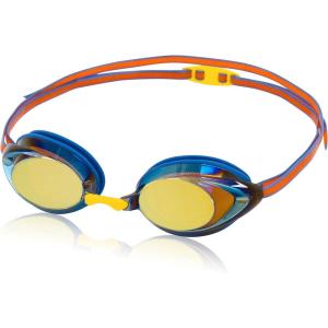 imageSpeedo UnisexAdult Swim Goggles Mirrored Vanquisher 20Bright CobaltAmberGold