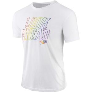 imageSpeedo UnisexAdult TShirt Short Sleeve Crew Neck Pride GraphicPride Multi White