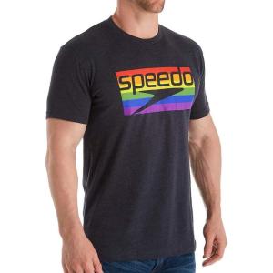 imageSpeedo UnisexAdult TShirt Short Sleeve Crew Neck Pride GraphicRainbow Brights Grey