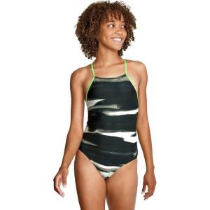 imageSpeedo Womens Swimsuit One Piece Prolt Flyer BackBlended Stripe Anthracite