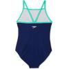 imageSpeedo Girls Swimsuit One Piece Thin StrapsLogo Blue Harmony