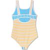 imageSpeedo Girls Swimsuit One Piece Thin StrapsMariner Stripe Mandarin