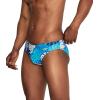 imageSpeedo Mens Swimsuit Brief Creora Highclo PrintedPalm Blue RadianceAtoll