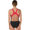 imageSpeedo Womens Powerflex Eco Taper Splice Pulse Back One Piece SwimsuitBlackRed