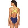 imageSpeedo Womens Powerflex Eco Taper Splice Pulse Back One Piece SwimsuitNavyGold