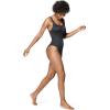 imageSpeedo Womens Swimsuit One Piece Logo Back Strap Contemporary CutRib Speedo Black